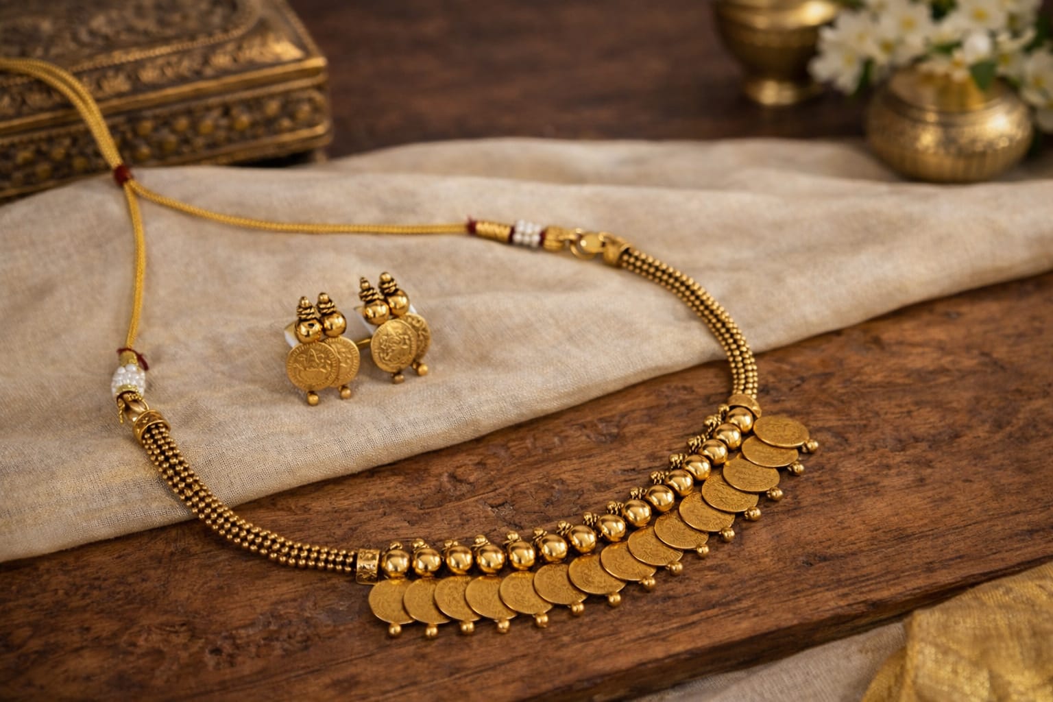Antique Coin Drop Necklace