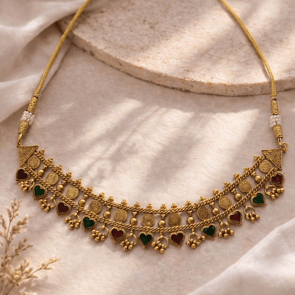 Double Layer Coin  Palakka Choker