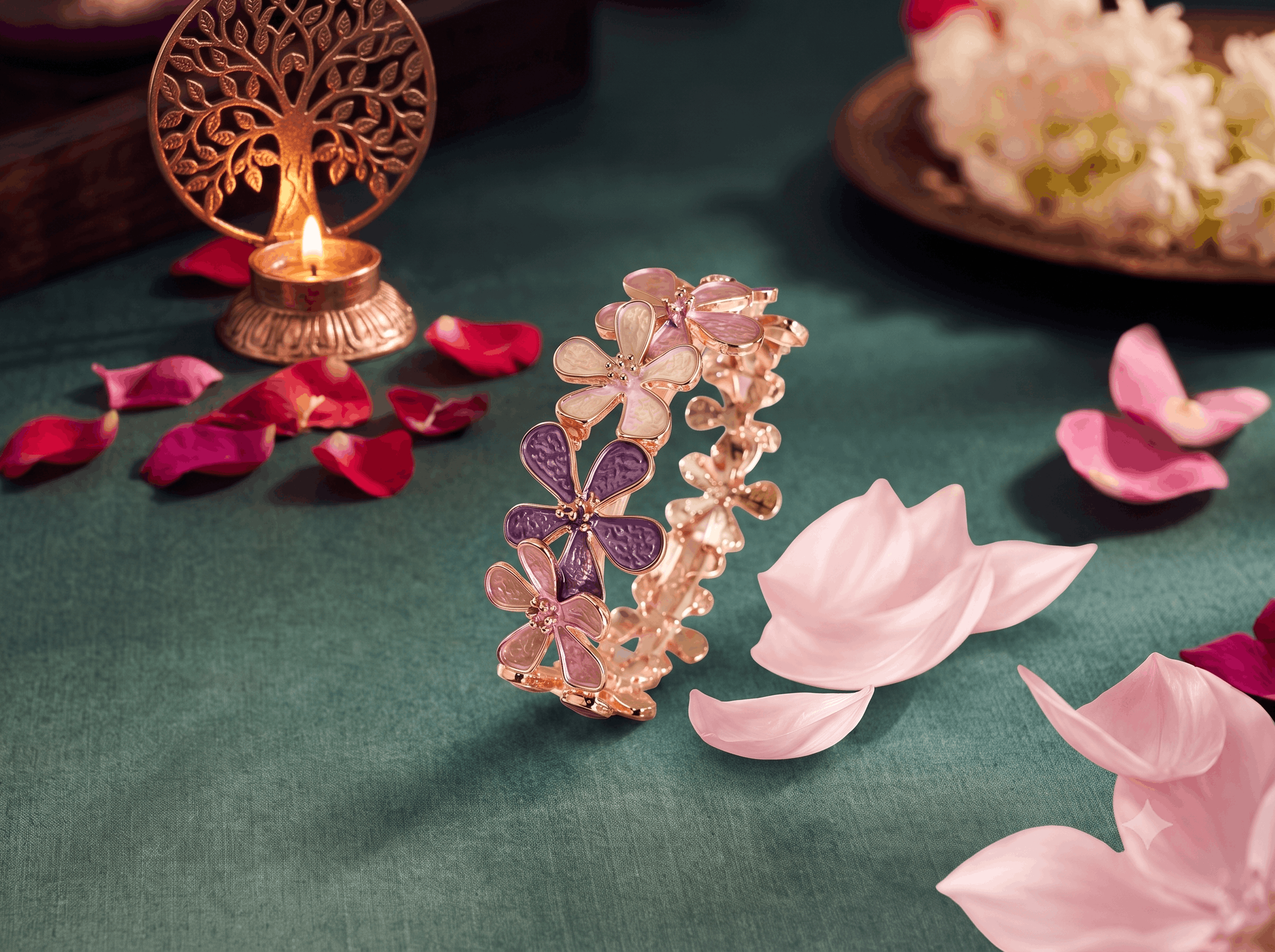 Pastel Petal Cuff Bangle