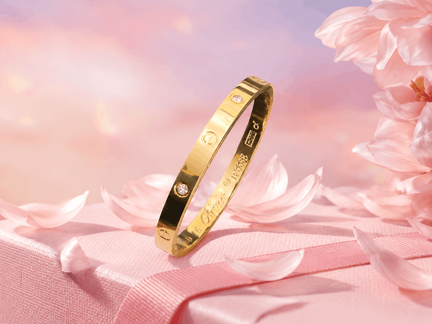 Crystal Screw Cuff Bangle