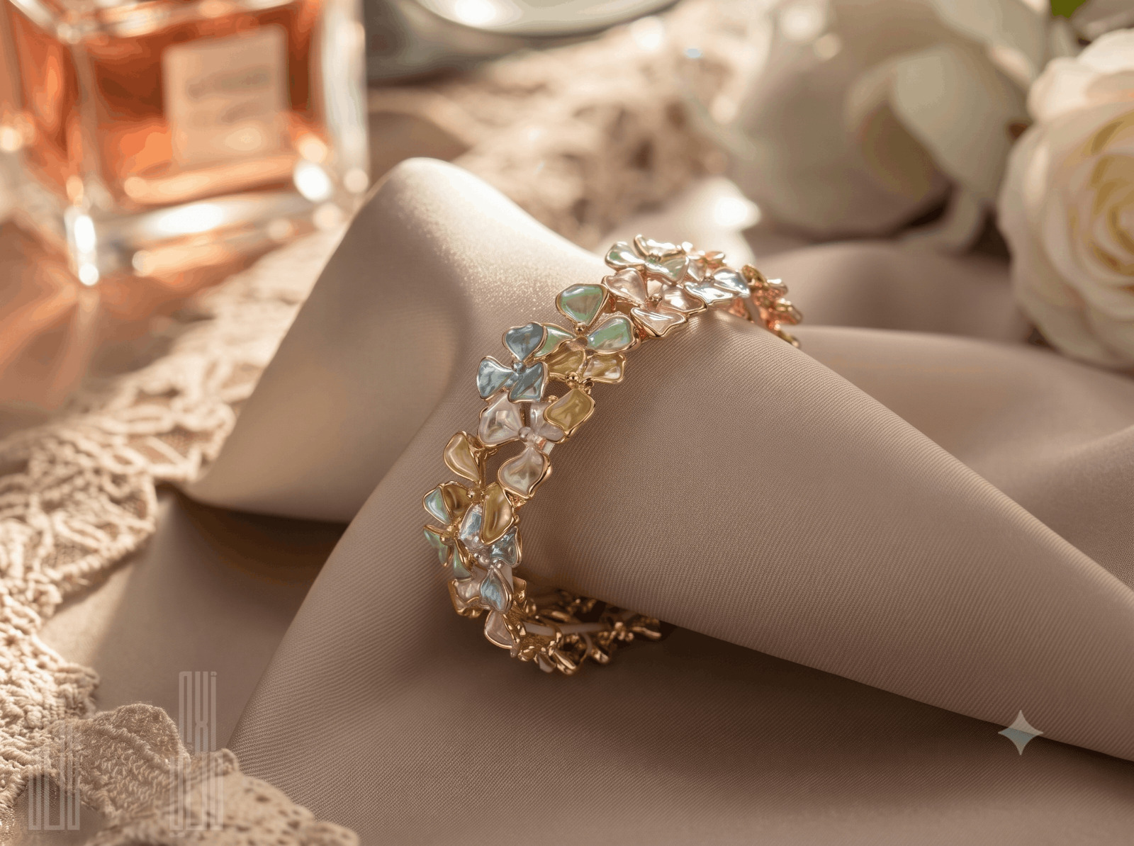 Pastel Butterfly Bloom Cuff Bangle