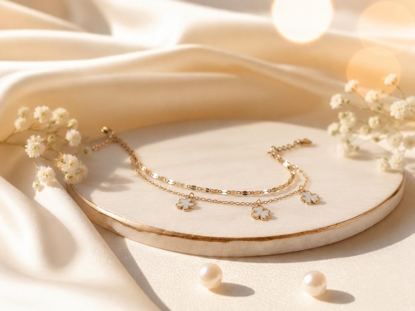 Clover Charm Layered Bracelet