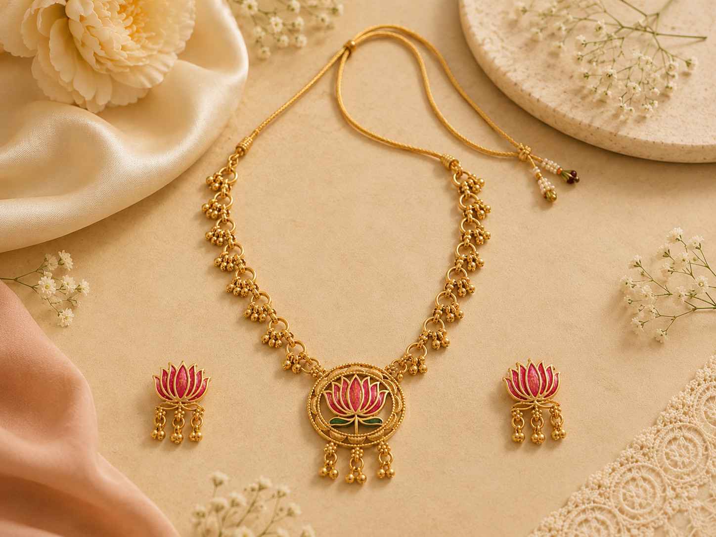 Pink Lotus Statement Jewelry