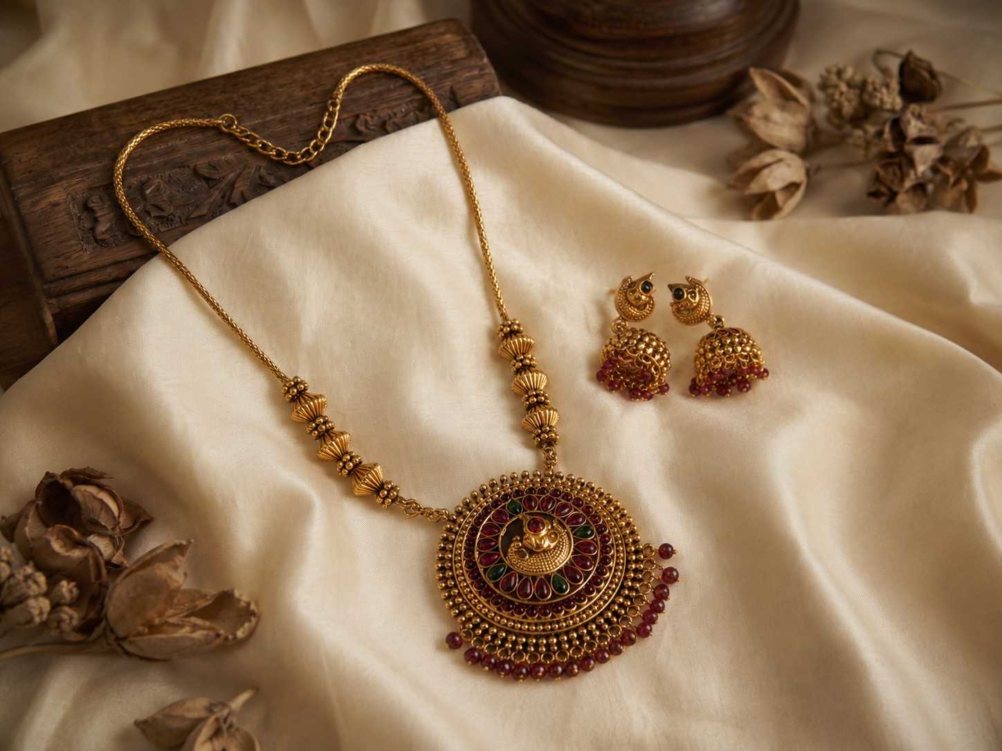 Elegant Peacock Medallion Jewelry