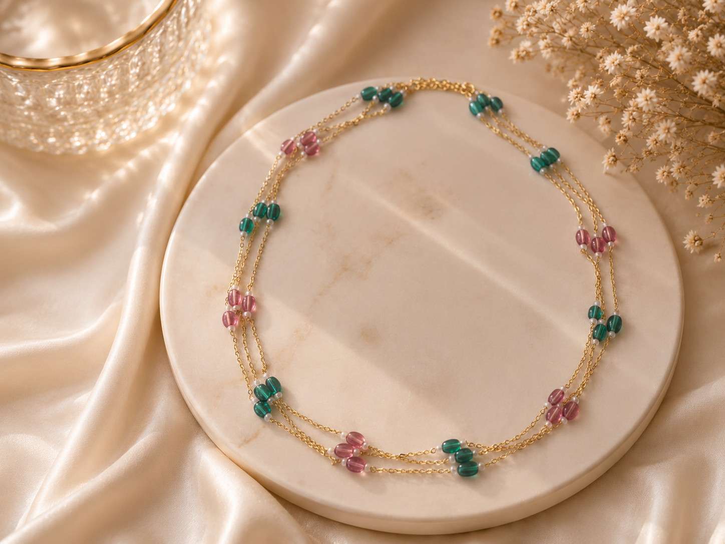 Delicate Pastel Bead Necklace
