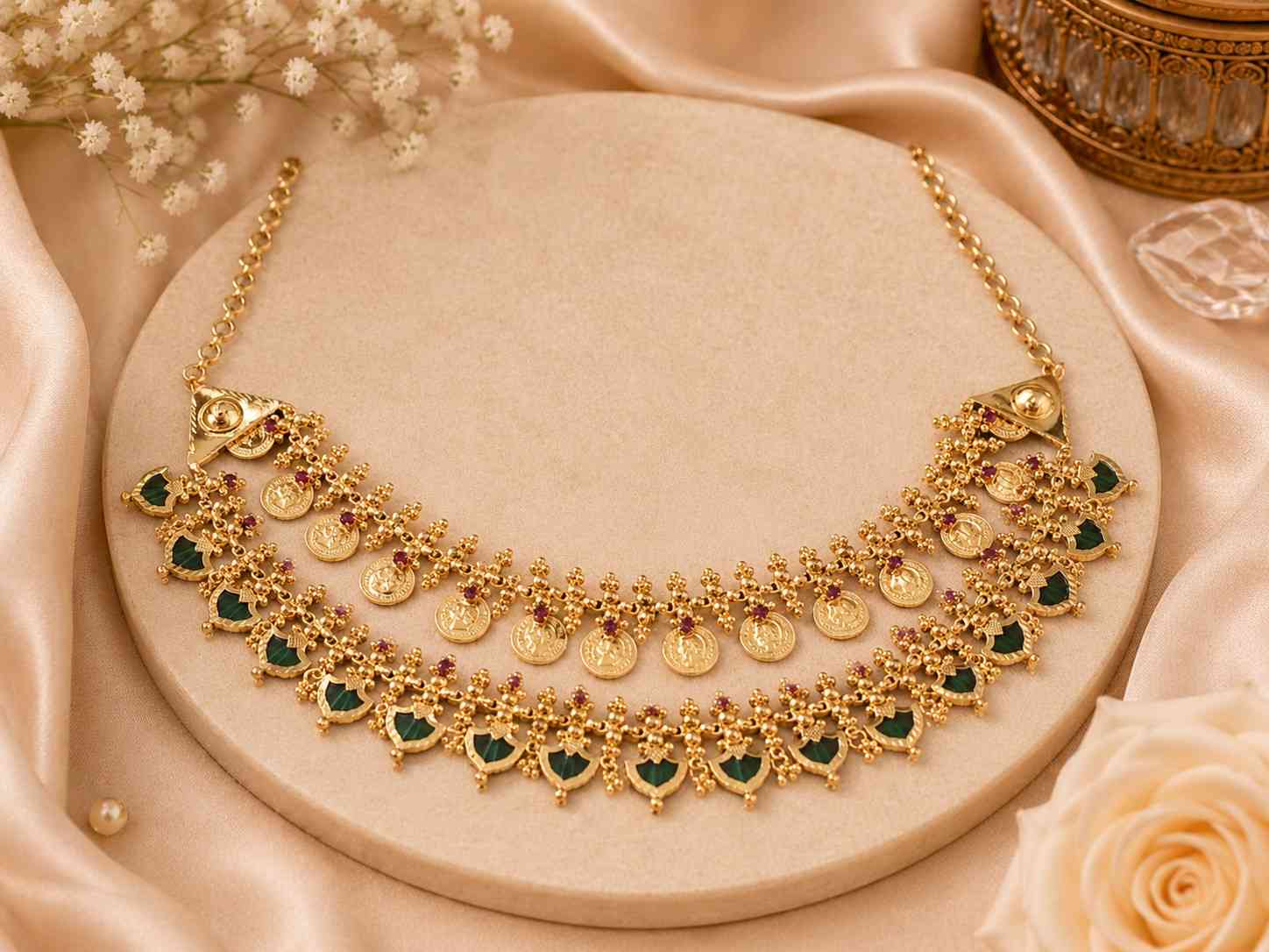 Traditional Kasu Palakka Layered Necklace