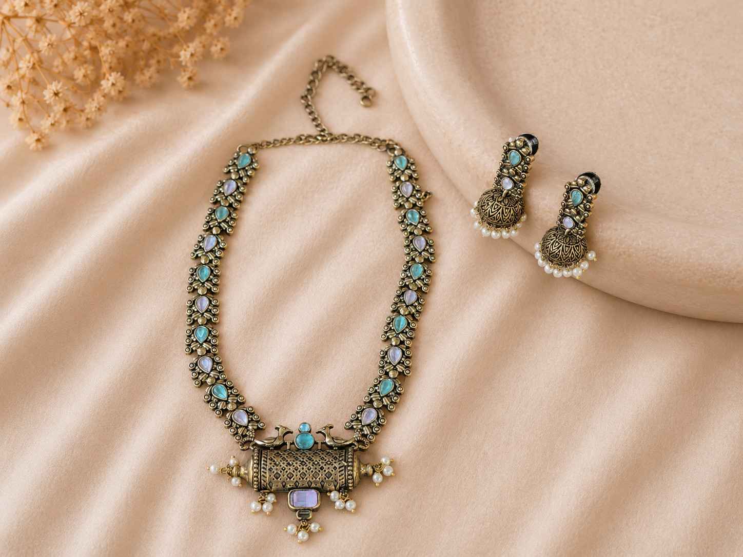 Vintage Pastel Stone Statement Jewelry