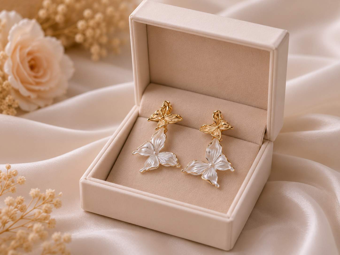 Twin Butterfly Drop Earrings
