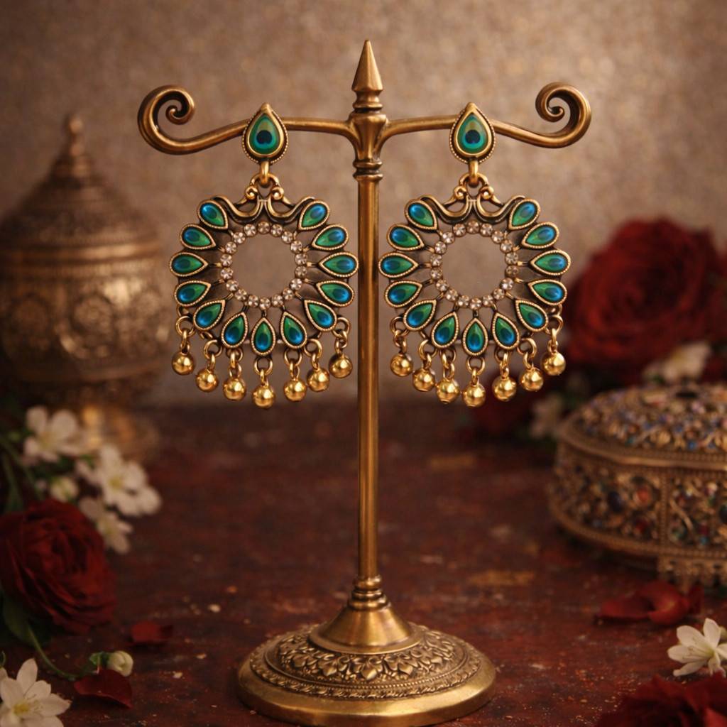 Peacock Inspired  Earrings
