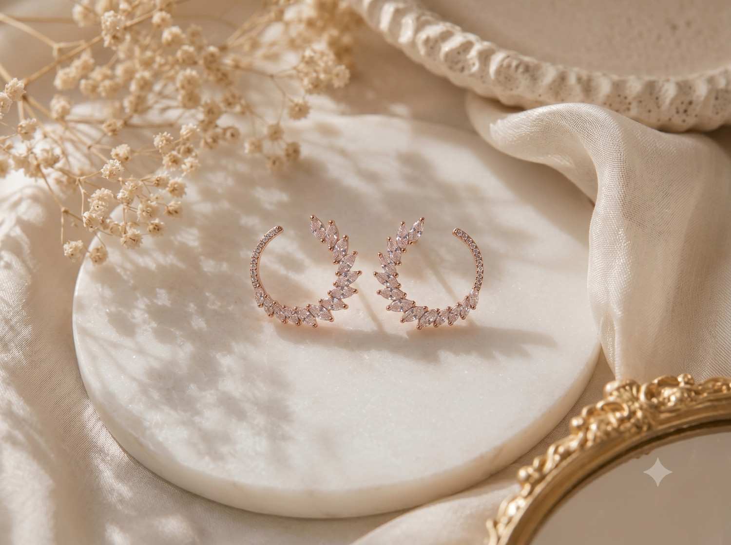 Modern Rose Gold Ear Climbers