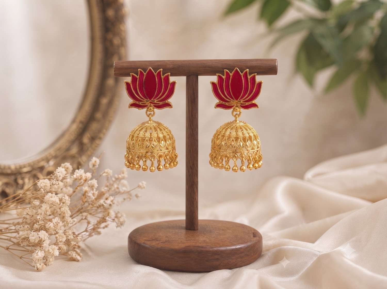 Lotus Petal Jhumkas Earrings