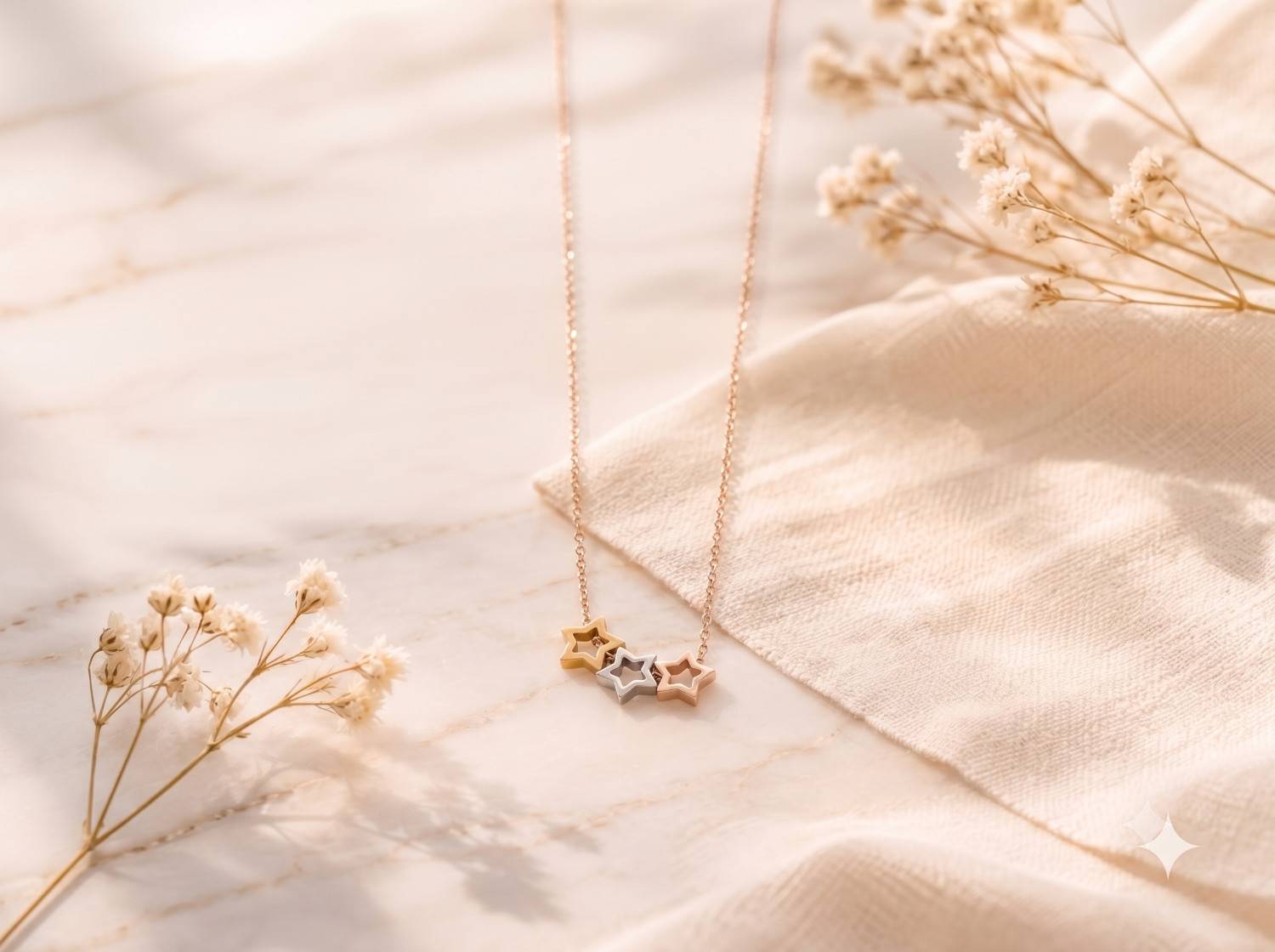 Trio Star Charm Chain